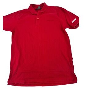 Marithe Francois Girbaud Polo Shirt Mens Large Red Cotton Logo Short Sleeve L
